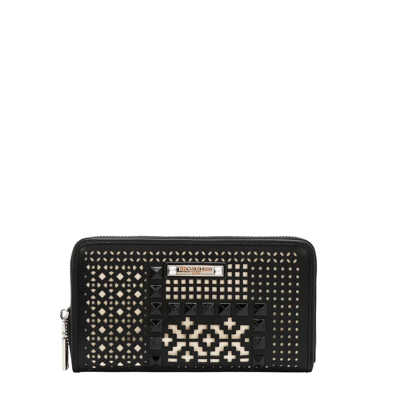 CARTERA CON RECORTE GEOMÉTRICO (NEGRO)