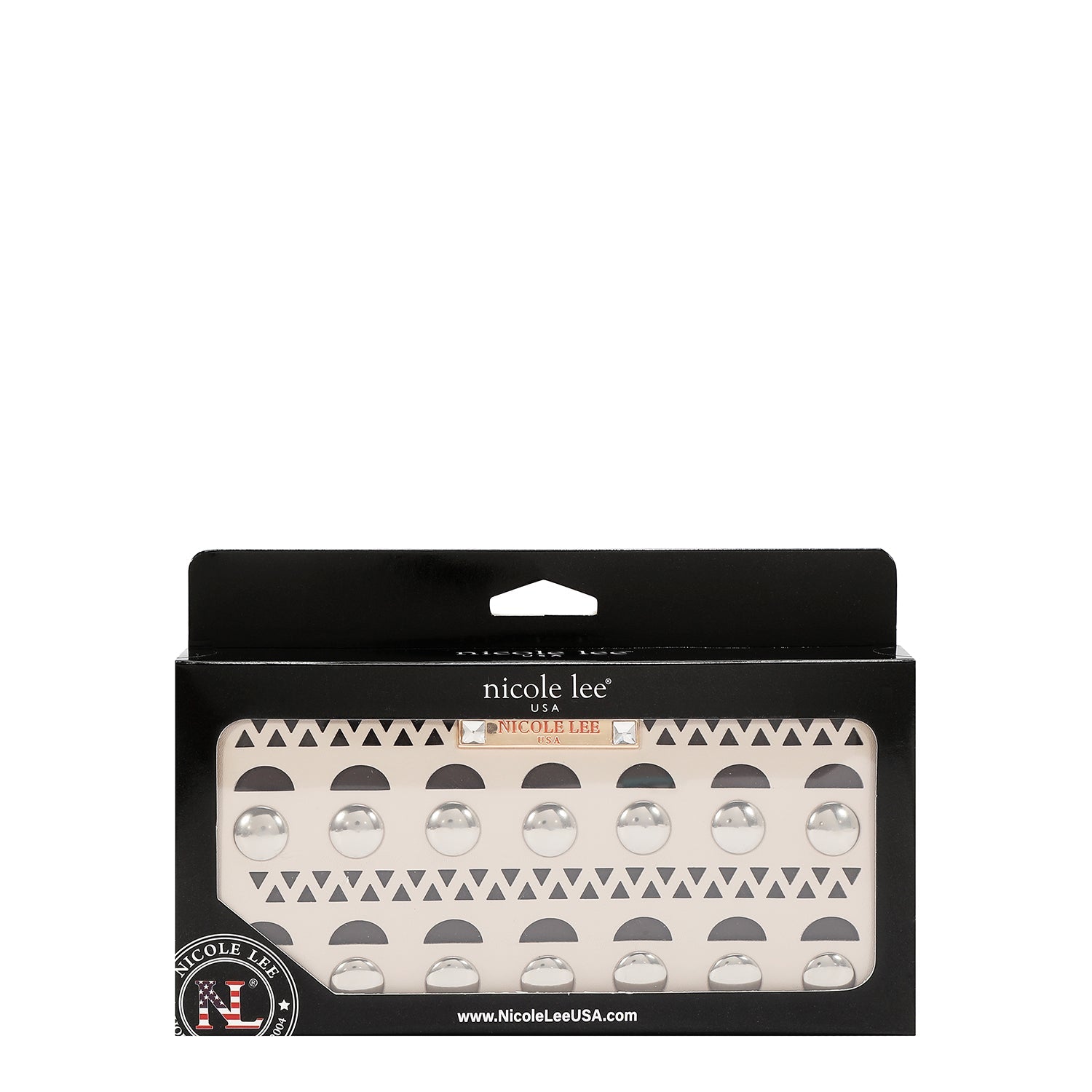 PORTEFEUILLE AVEC CLOUS ARGENTÉS (BEIGE)