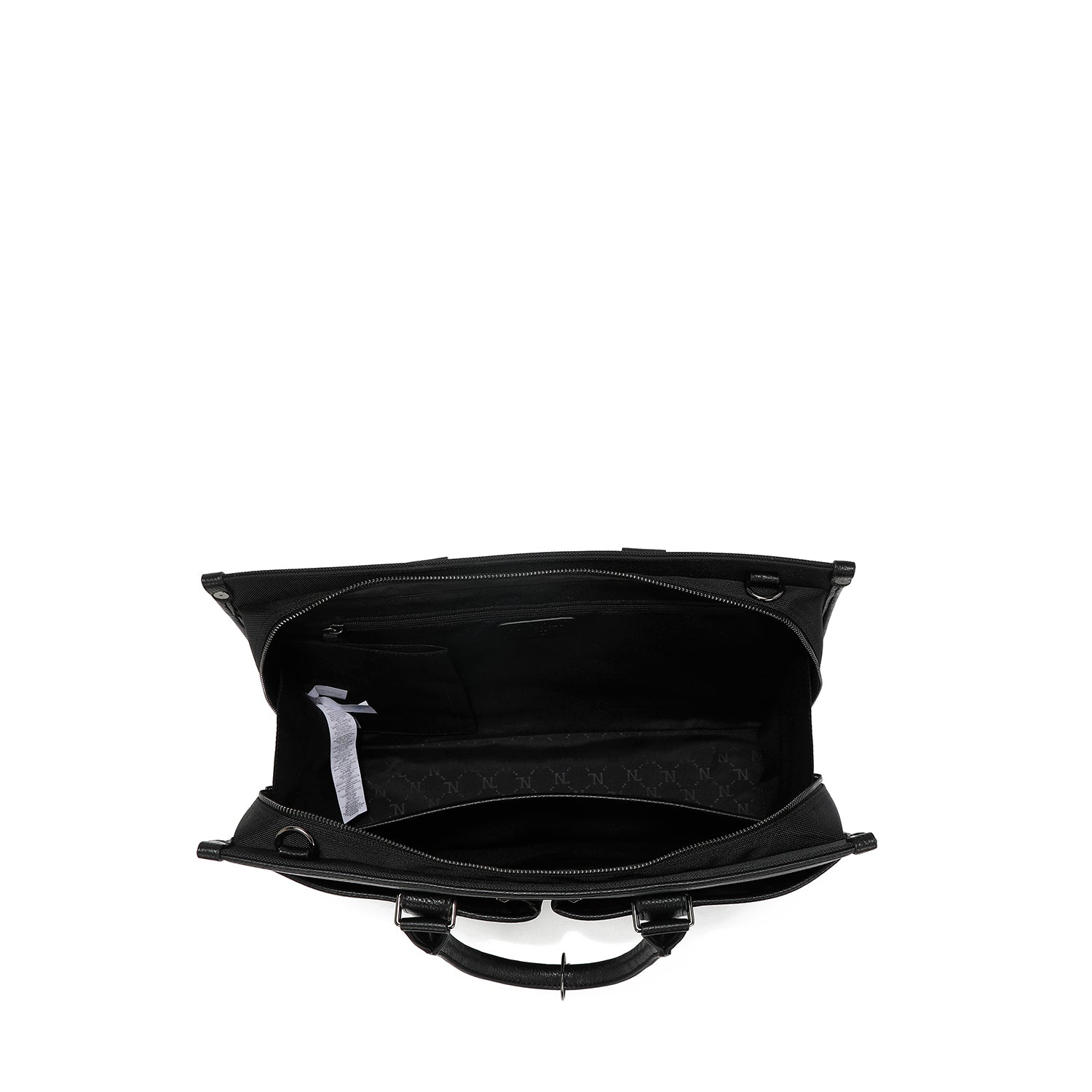 BLACK BRIEFCASE WITH POCKETS FOR MEN