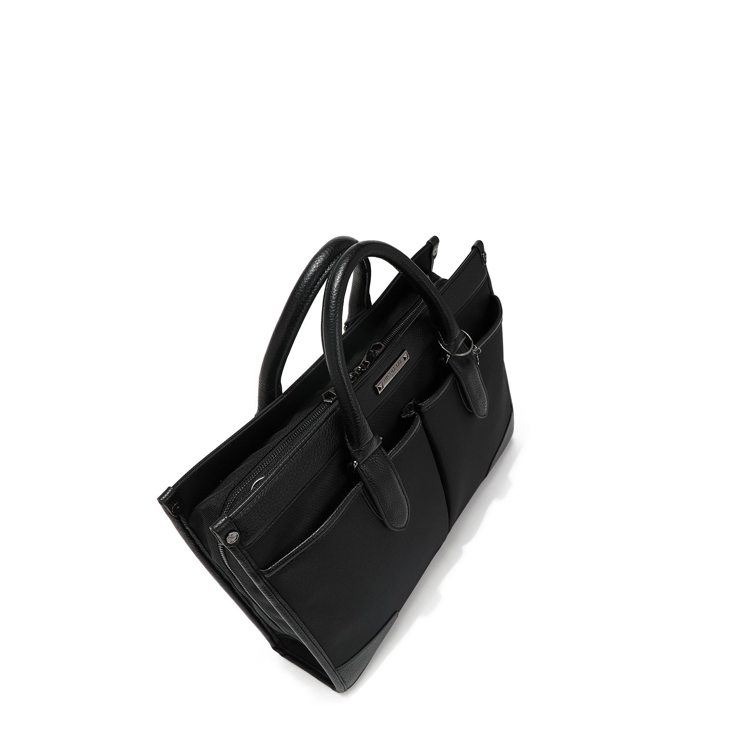 BLACK BRIEFCASE WITH POCKETS FOR MEN