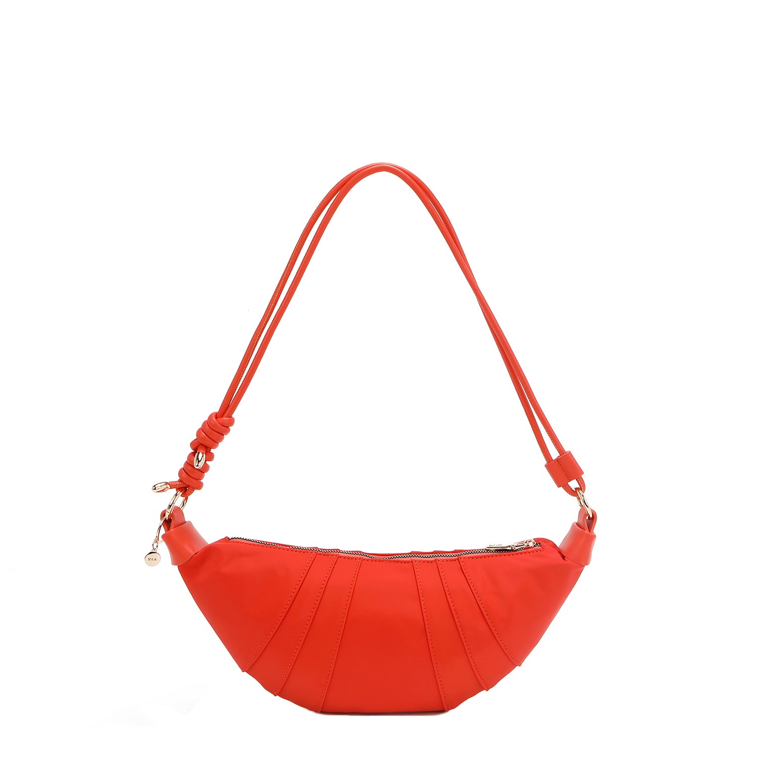 BOLSO CROISSANT CON PARCHES DE COLORES (Naranja)