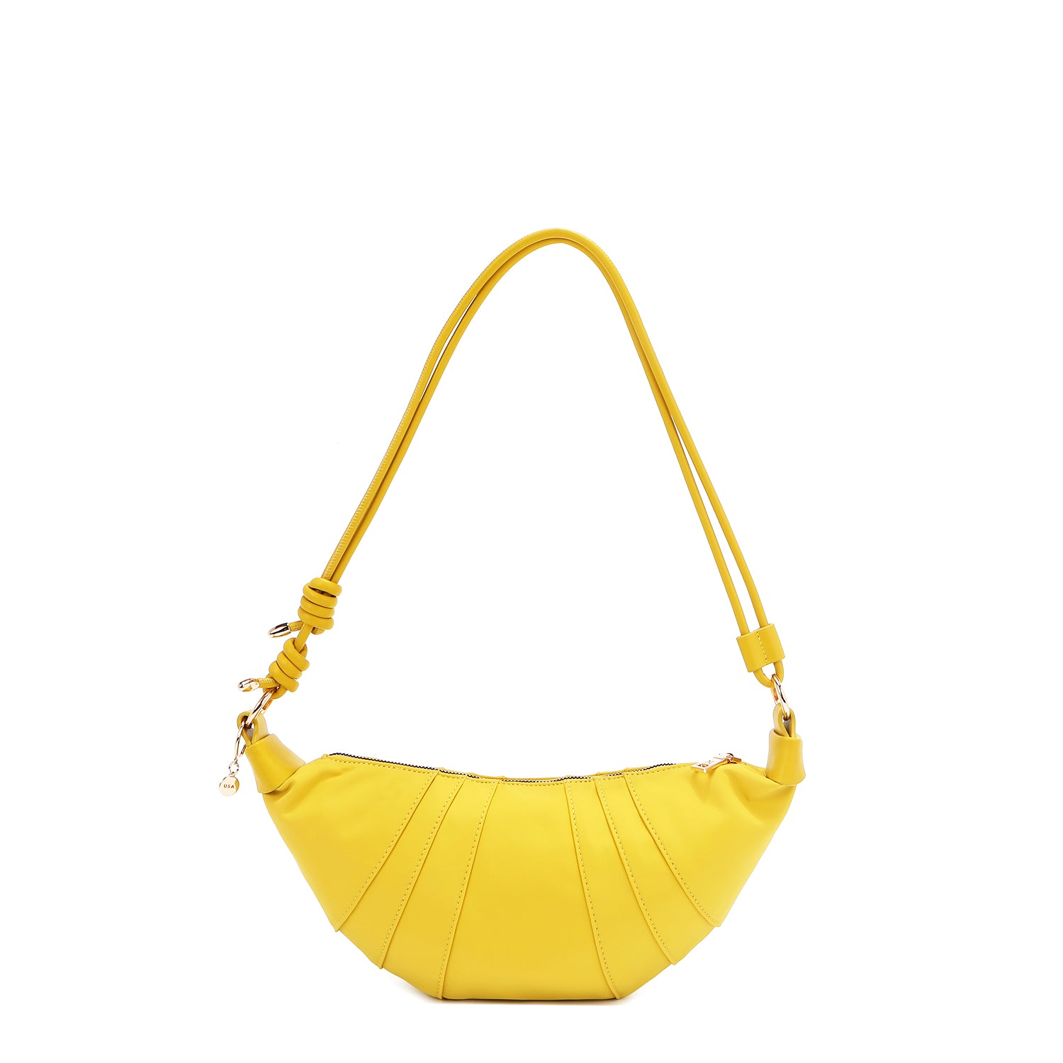 SAC CROISSANT AVEC PATCHS COLORÉS (JAUNE)