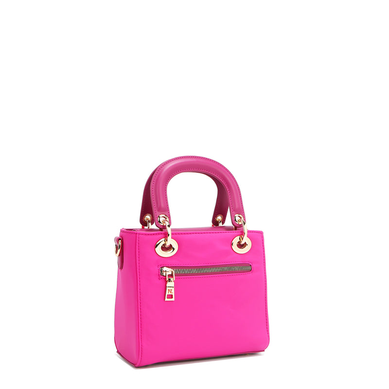 BOLSO DE MANO CON PARCHES DE COLORES (VIOLETA)