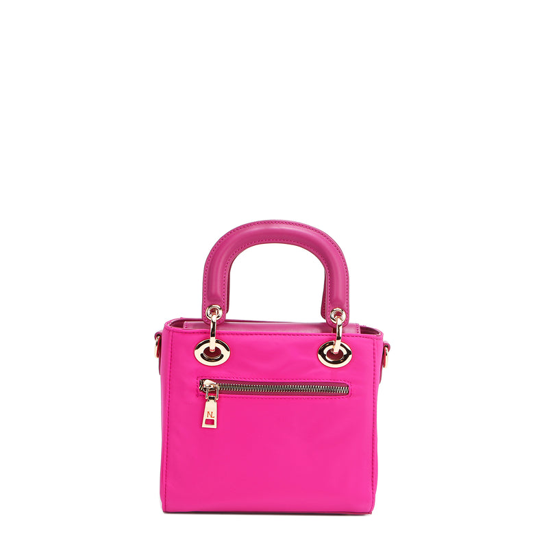 BOLSO DE MANO CON PARCHES DE COLORES (VIOLETA)