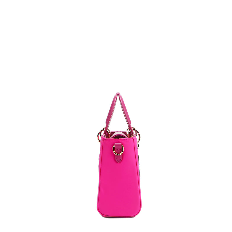 BOLSO DE MANO CON PARCHES DE COLORES (VIOLETA)