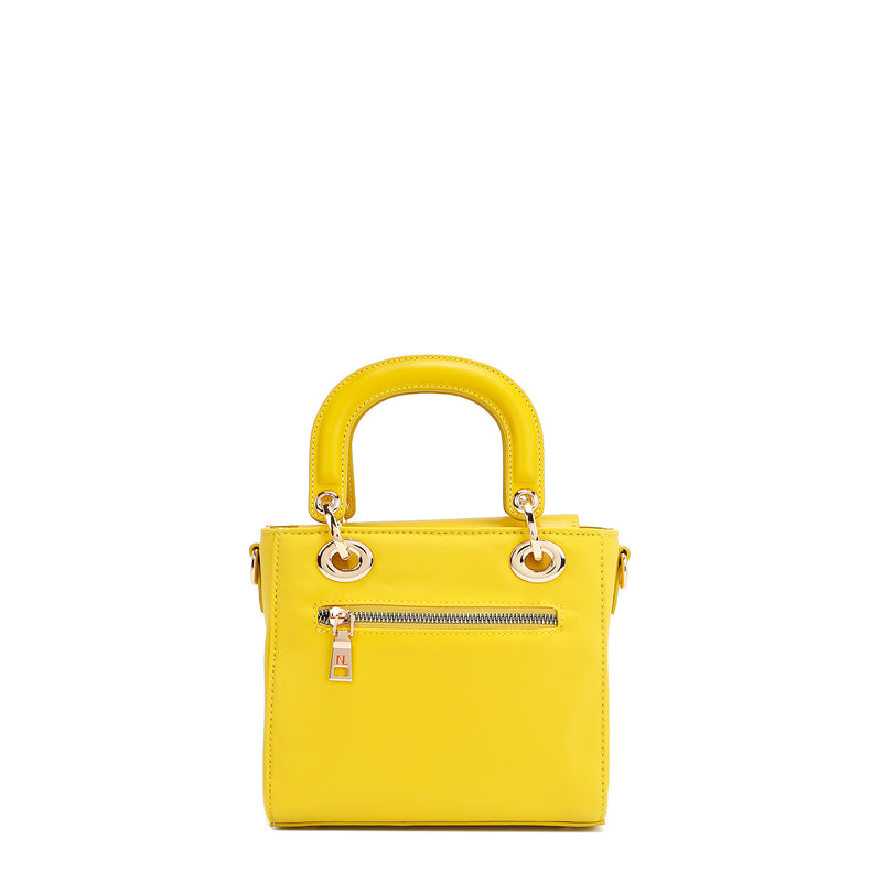 Hand bag with colored patches (yellow)