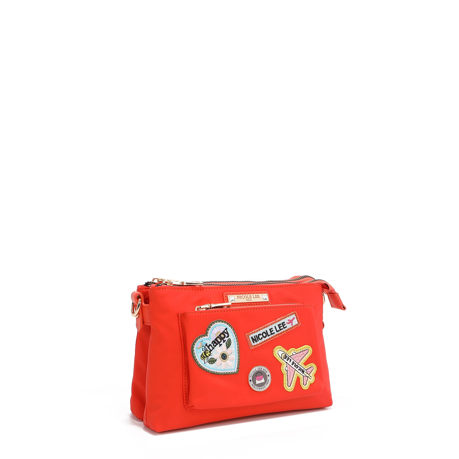 SAC BANDOULIÈRE ACCORDÉON AVEC PATCHS COLORÉS (Orange)