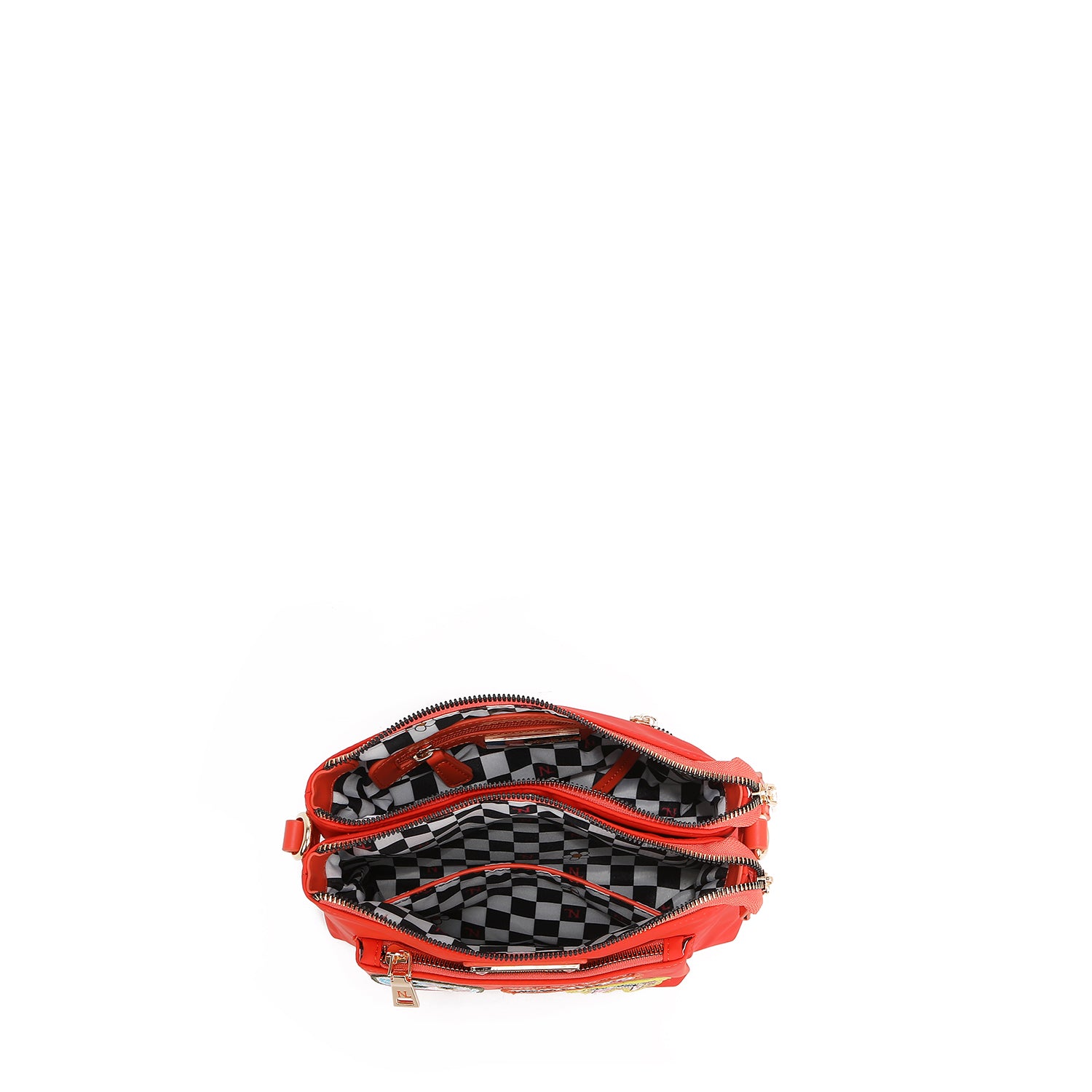 SAC BANDOULIÈRE ACCORDÉON AVEC PATCHS COLORÉS (Orange)