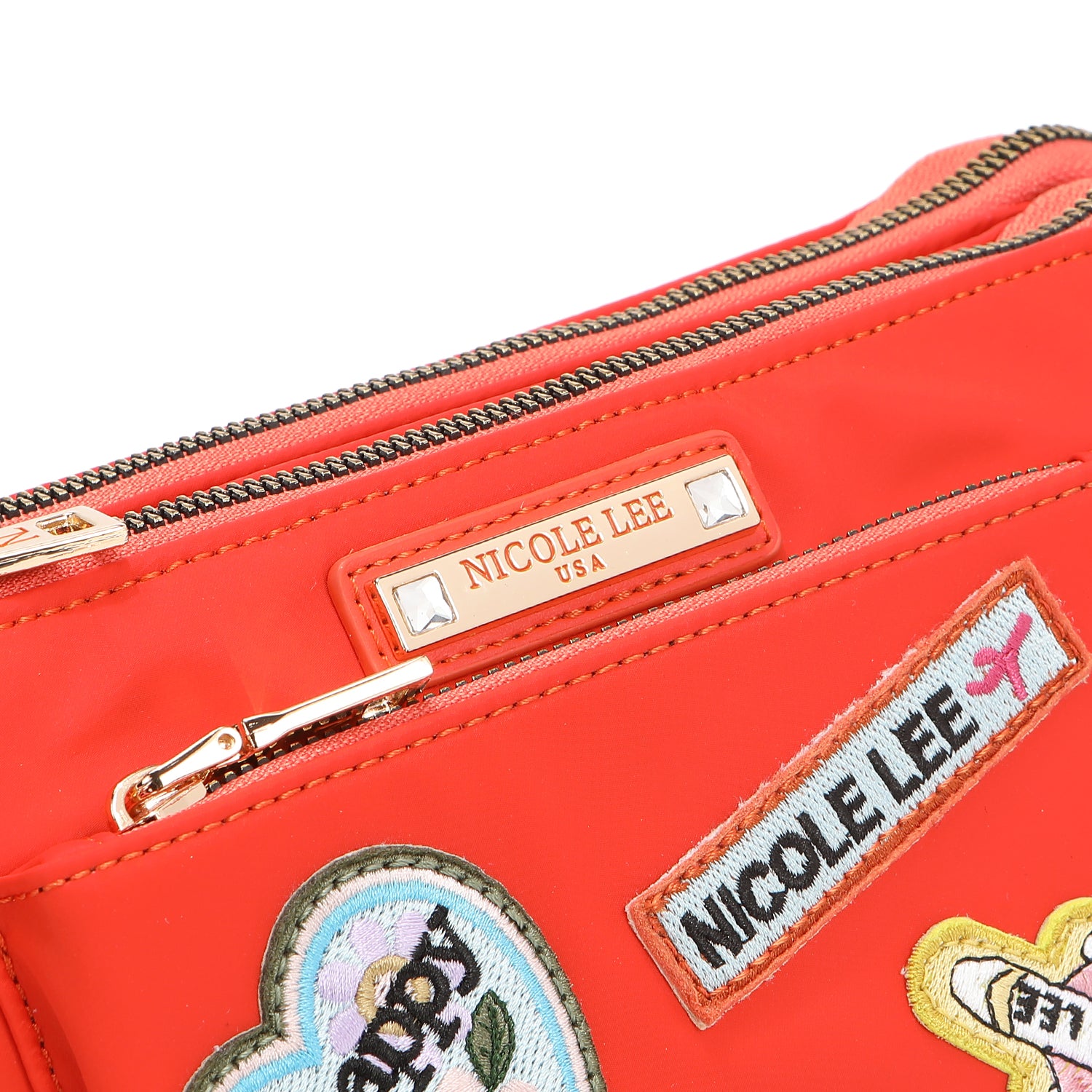 SAC BANDOULIÈRE ACCORDÉON AVEC PATCHS COLORÉS (Orange)