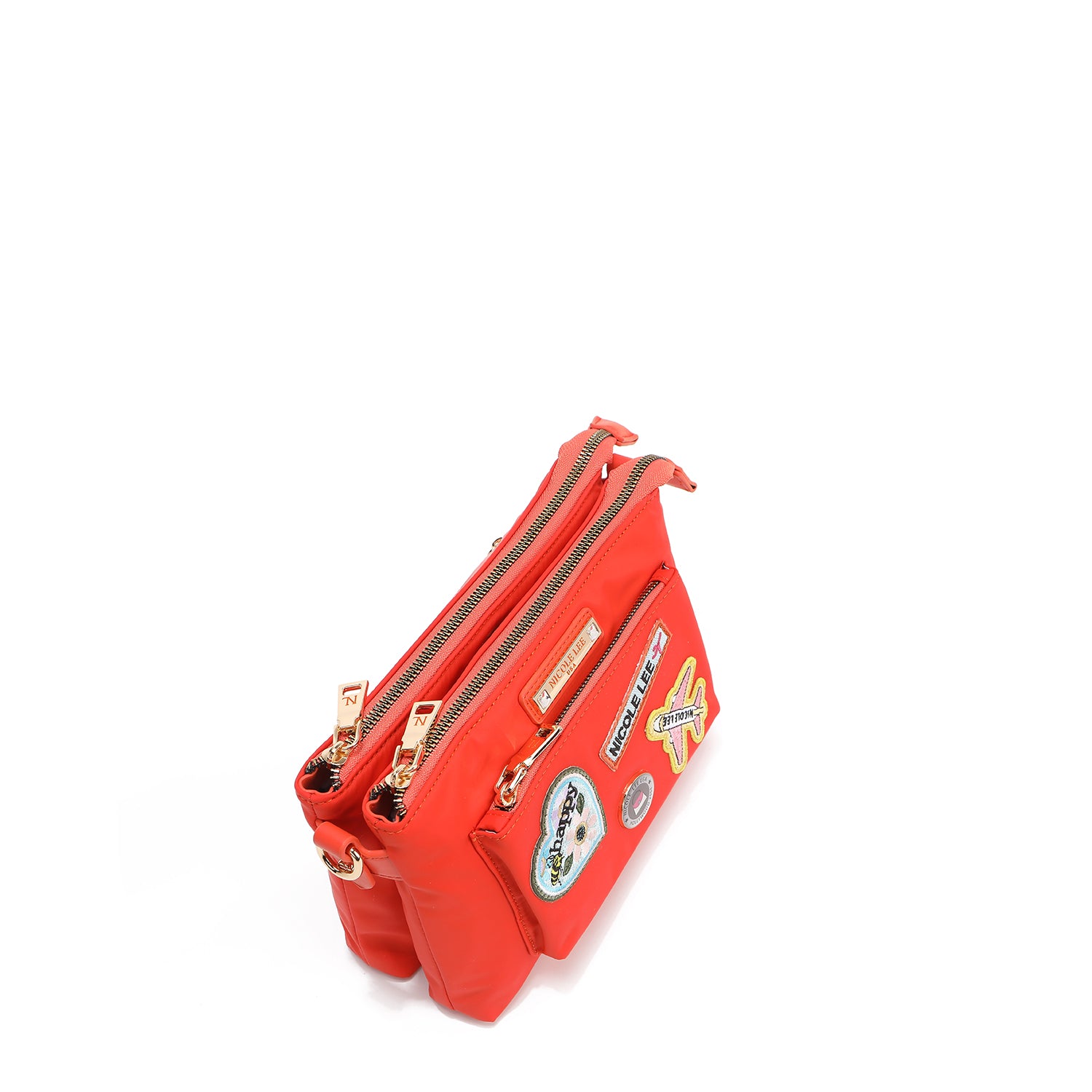 SAC BANDOULIÈRE ACCORDÉON AVEC PATCHS COLORÉS (Orange)