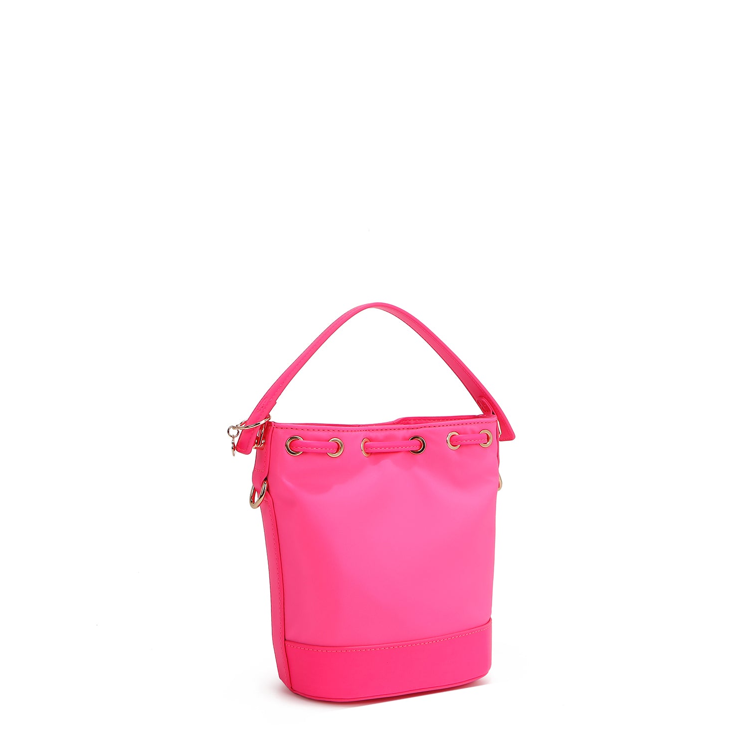 SAC SEAU À PATCHS COLORÉS (ROSE)