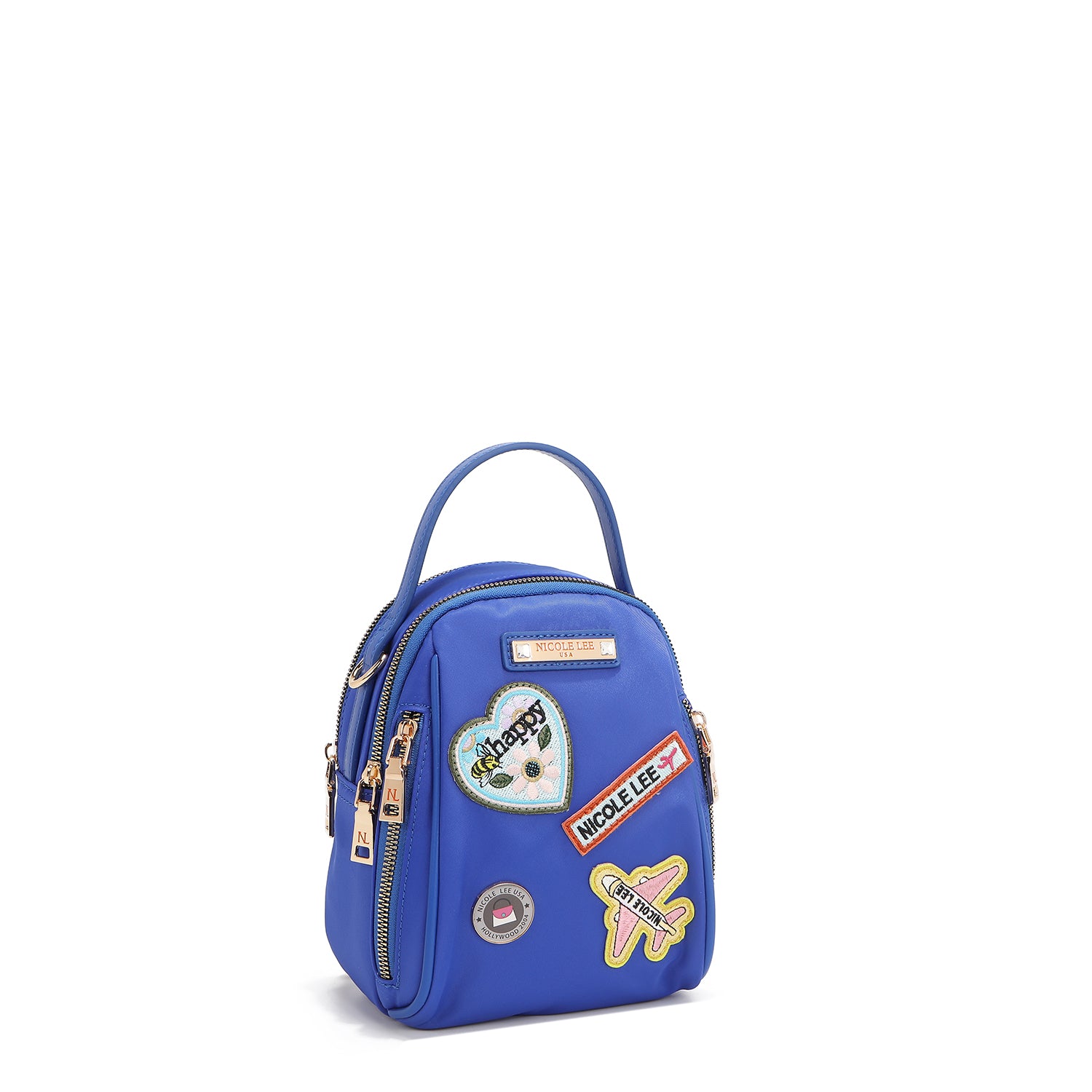 BOLSO MULTIUSOS CON PARCHES DE COLORES (AZUL)
