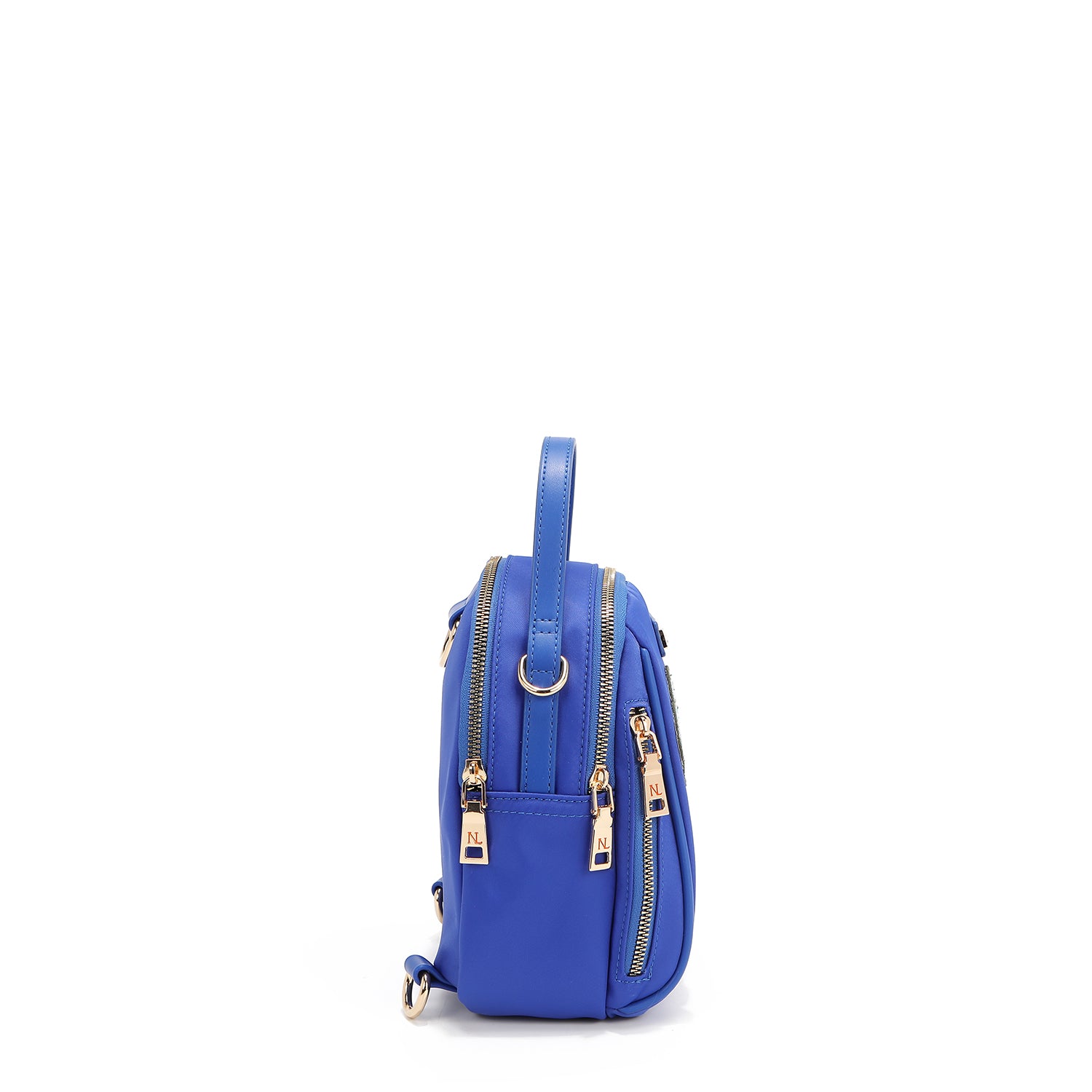 BOLSO MULTIUSOS CON PARCHES DE COLORES (AZUL)