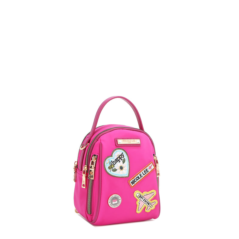 BOLSO MULTIUSOS CON PARCHES DE COLORES (VIOLETA)
