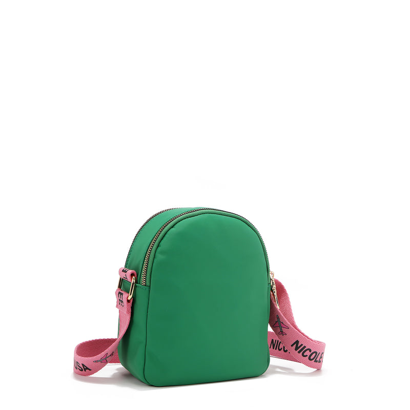 Cross bag with colored patches (green)