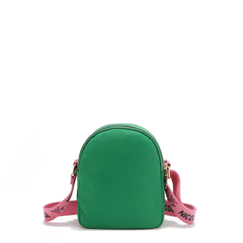 Cross bag with colored patches (green)