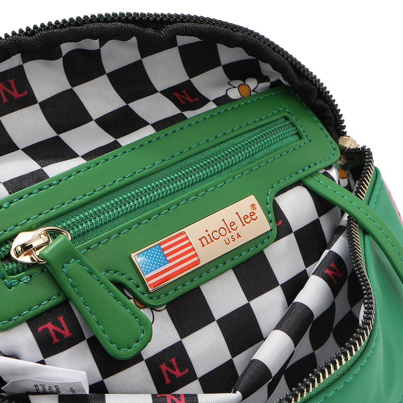 Cross bag with colored patches (green)