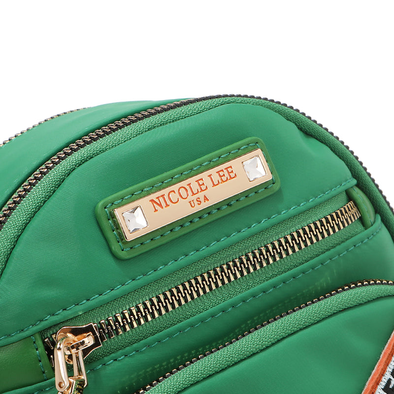 Cross bag with colored patches (green)