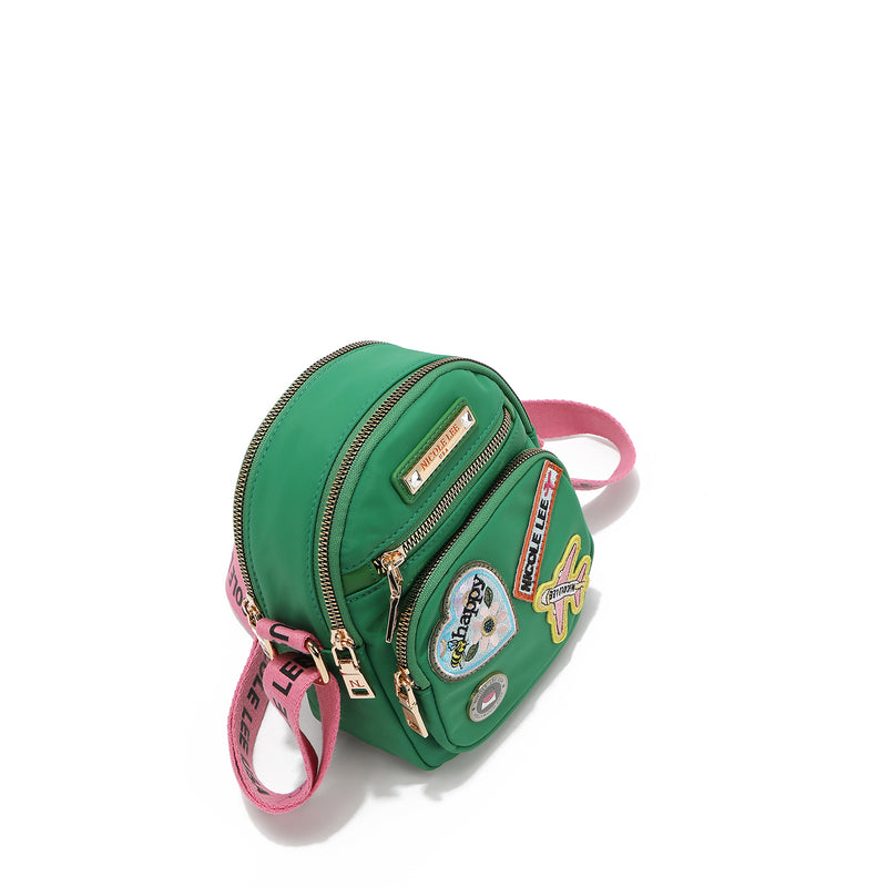 Cross bag with colored patches (green)