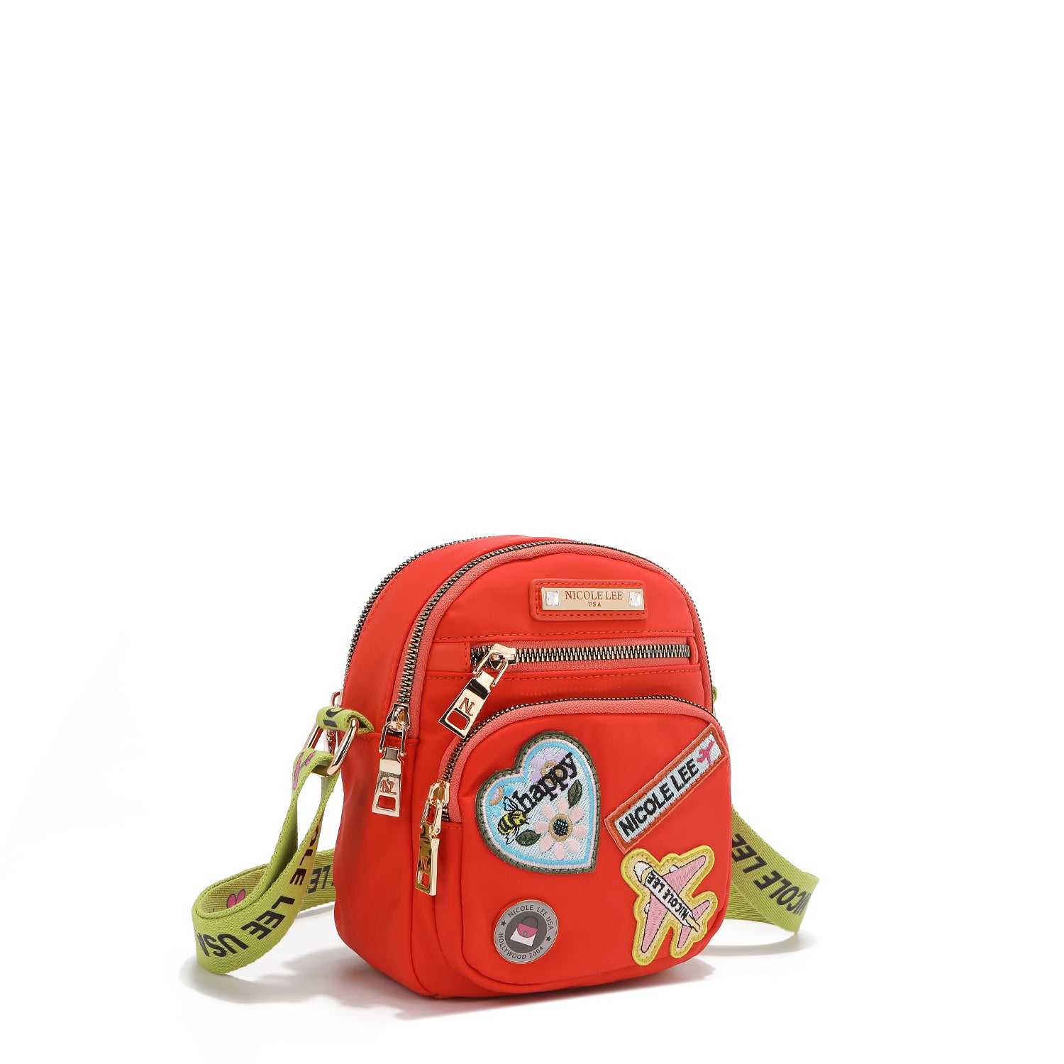 BOLSO CRUZADO CON PARCHES DE COLORES (Naranja)