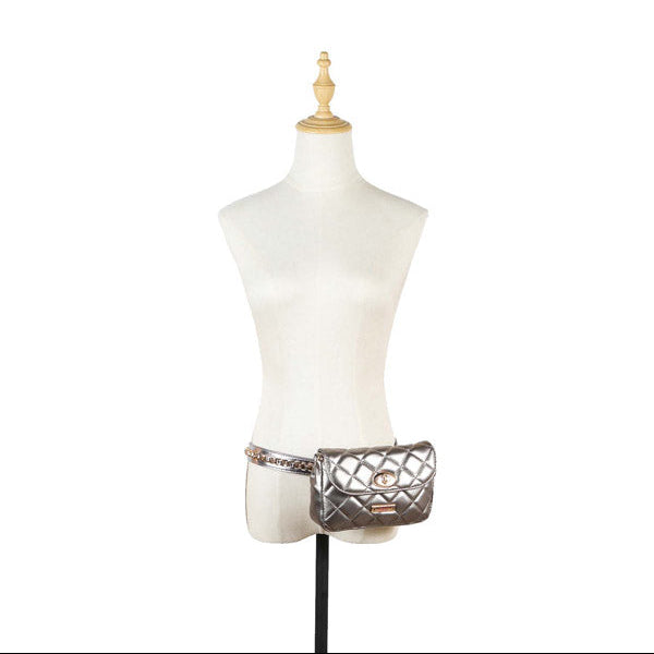 SAC DE TAILLE REMBOURRÉ/SAC À BANDOULIÈRE (ARGENT)