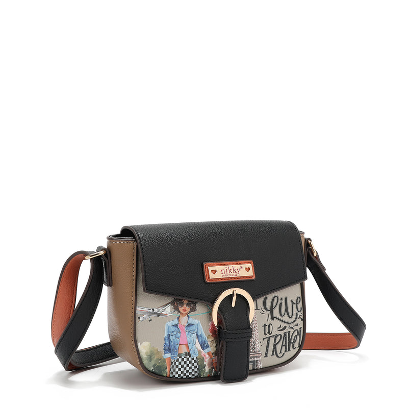 BACKPACK, SHOULDER BAG, WALLET SET (<tc>I LIVE TO TRAVEL</tc>)