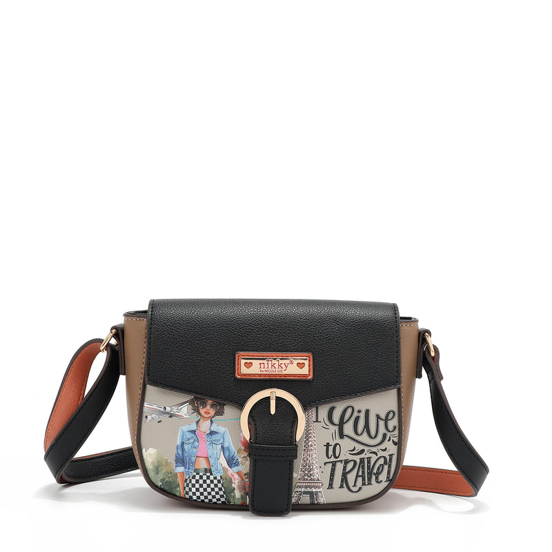 BACKPACK, SHOULDER BAG, WALLET SET (<tc>I LIVE TO TRAVEL</tc>)