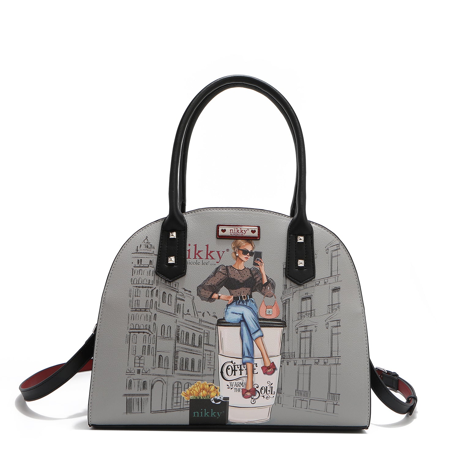 SET DE 3 PIEZAS SATCHEL, BANDOLERA, CARTERA (URBAN COFFEE DREAM)