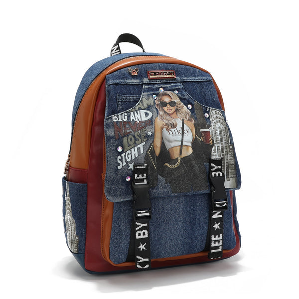 BACKPACK WITH FLAP <tc>Denim</tc>  <tc>DREAMER</tc>