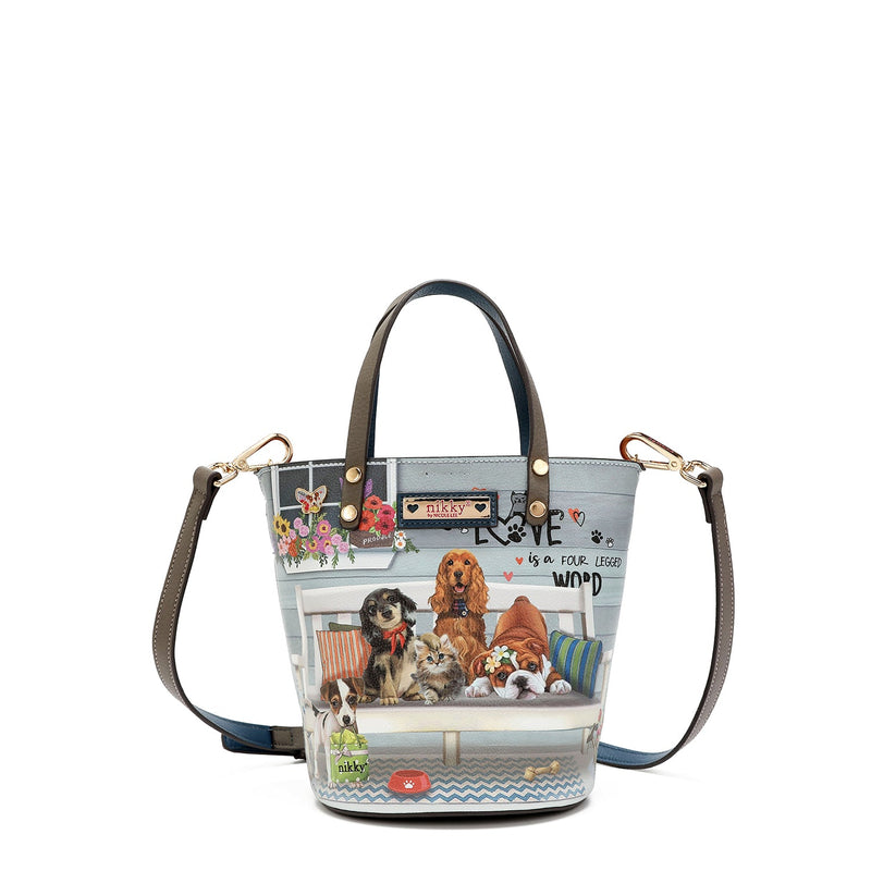 CROSSBODY BAG WITH HAND HANDLE <tc>ONE HAPPY FAMILY</tc>