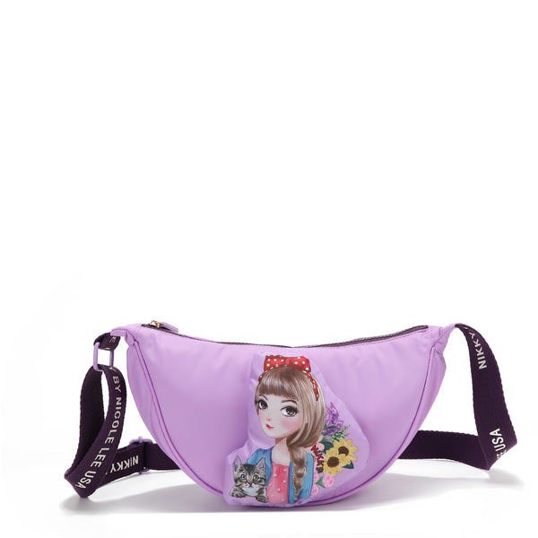 NYLON CROSSBODY BAG (PURPLE)