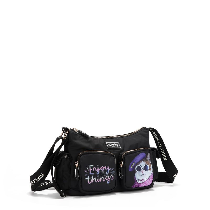 NYLON CROSSBODY BAG (BLACK)