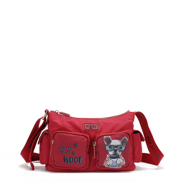 NYLON CROSSBODY BAG (RED)