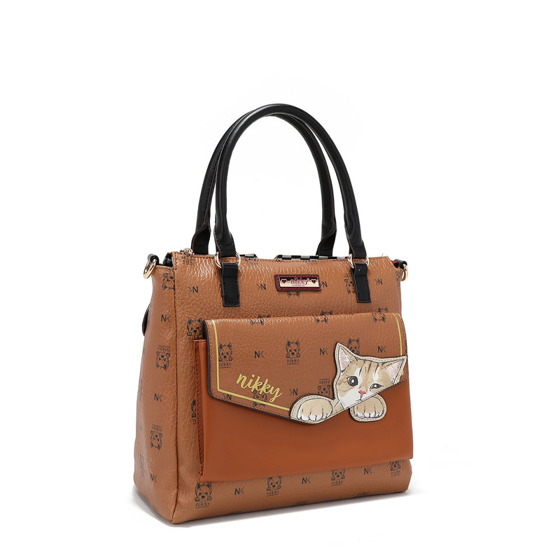 SATCHEL (<tc>NIKKY FINDS MEOW</tc>) BROWN