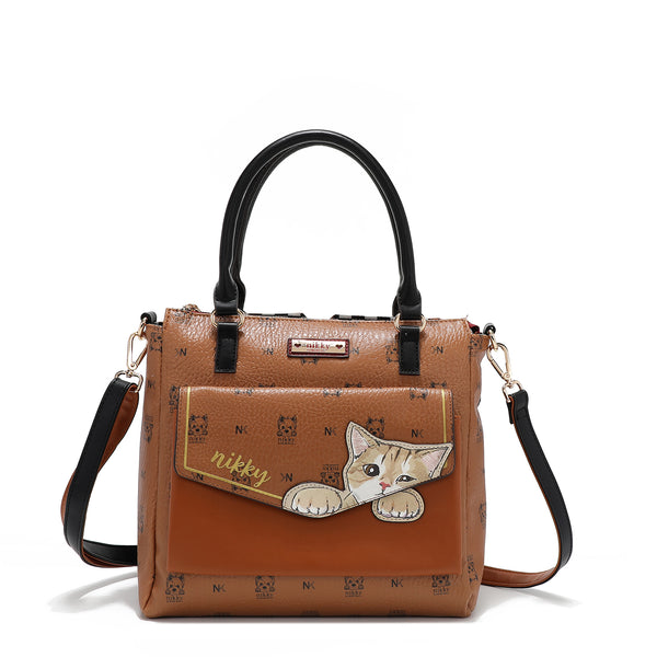 SATCHEL (<tc>NIKKY FINDS MEOW</tc>) BROWN