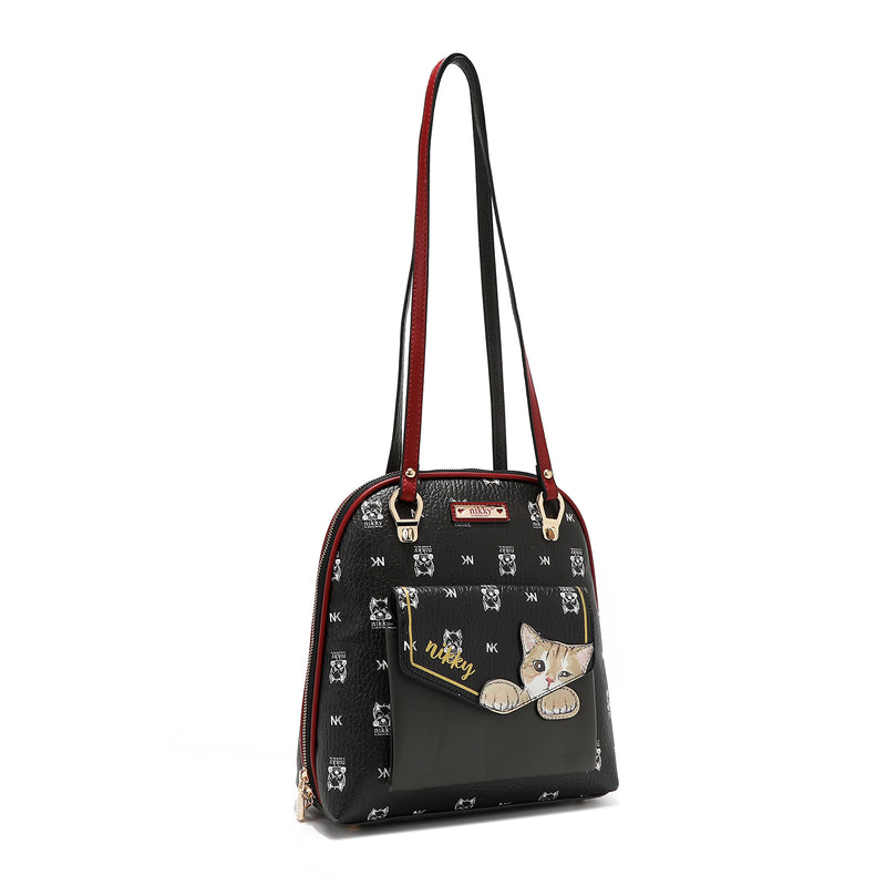 BACKPACK/CROSSBODY BAG (<tc>NIKKY FINDS MEOW</tc>) BLACK