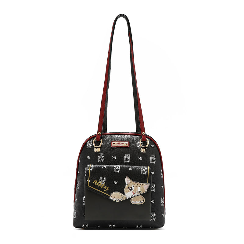 BACKPACK/CROSSBODY BAG (<tc>NIKKY FINDS MEOW</tc>) BLACK