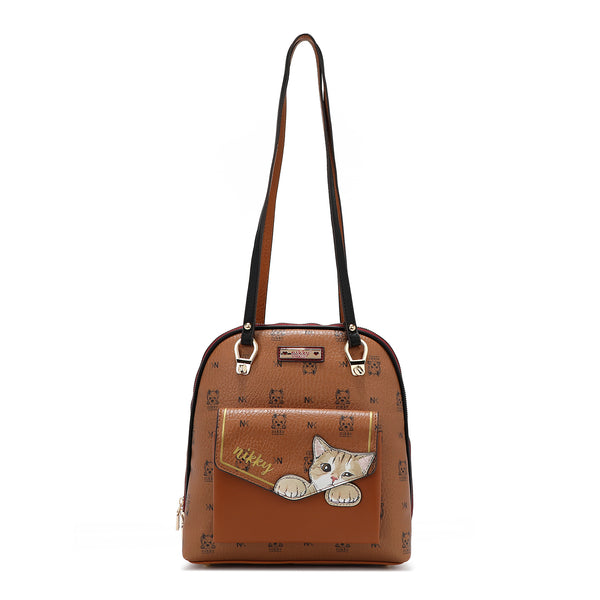 BACKPACK/CROSSBODY BAG (<tc>NIKKY FINDS MEOW</tc>) BROWN