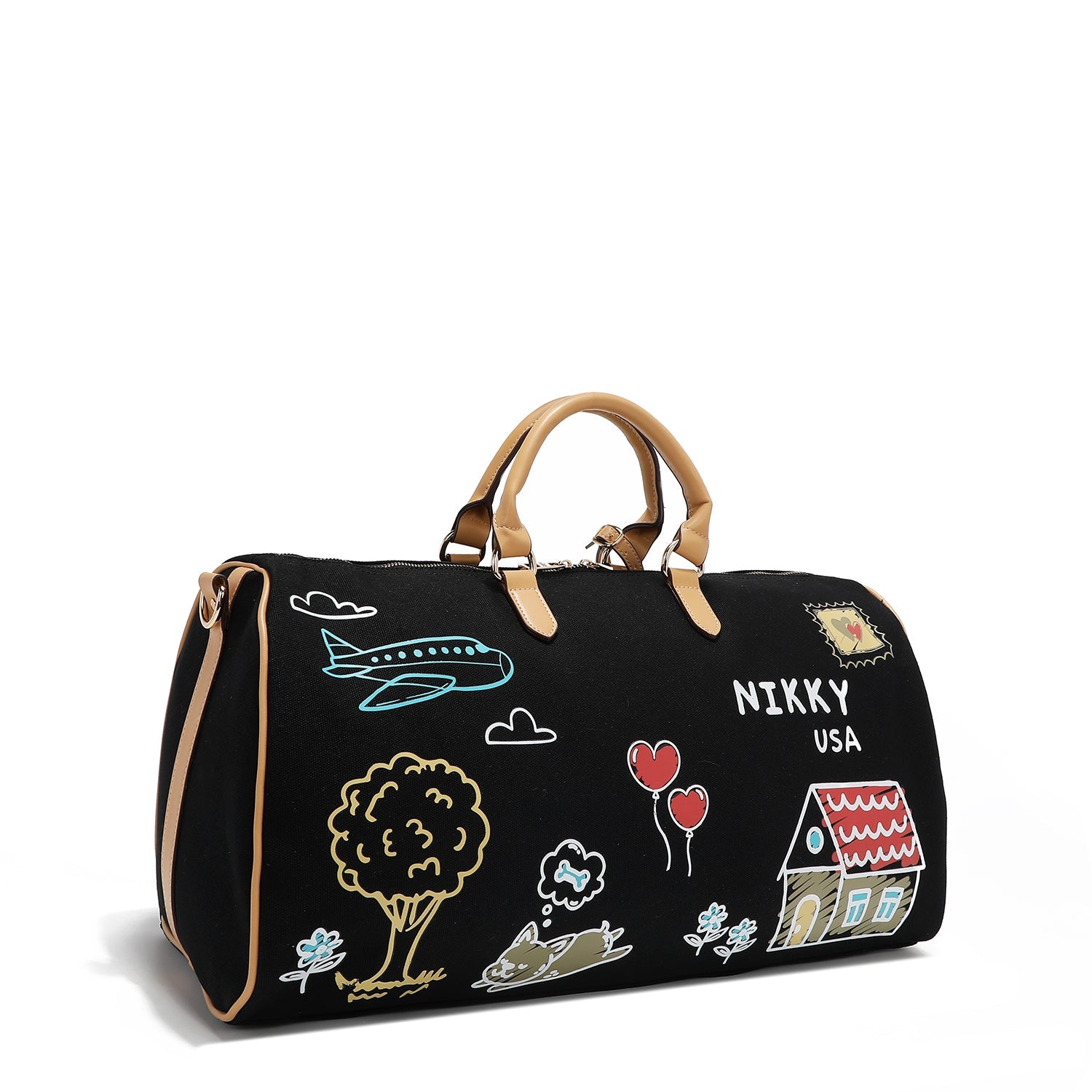 BOLSO DE GIMNASIO DE LONA NIKKY (NEGRO)