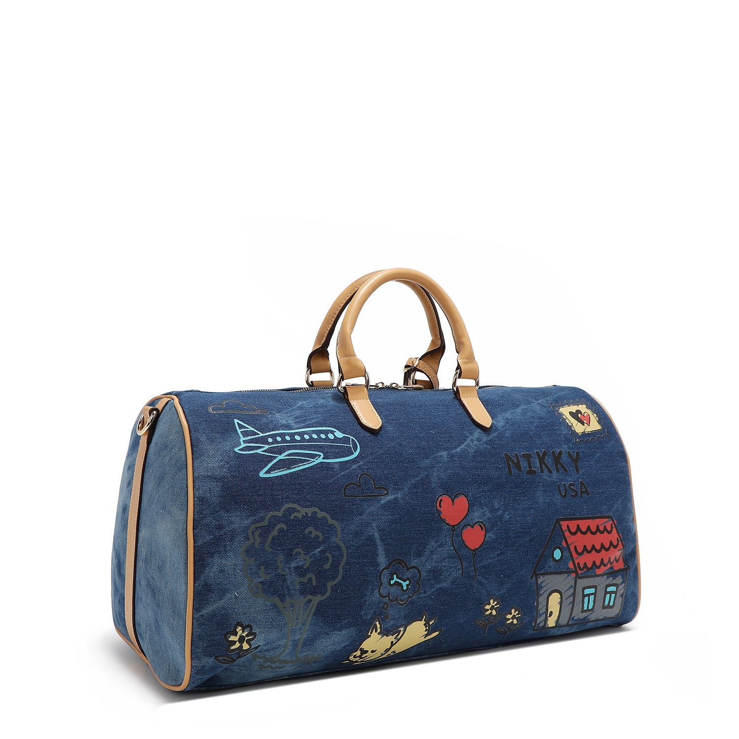 BOLSO DE GIMNASIO DE LONA NIKKY (AZUL)