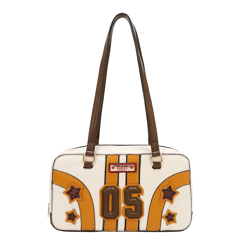 BOLSO DE HOMBRO VARSITY (BEIGE)