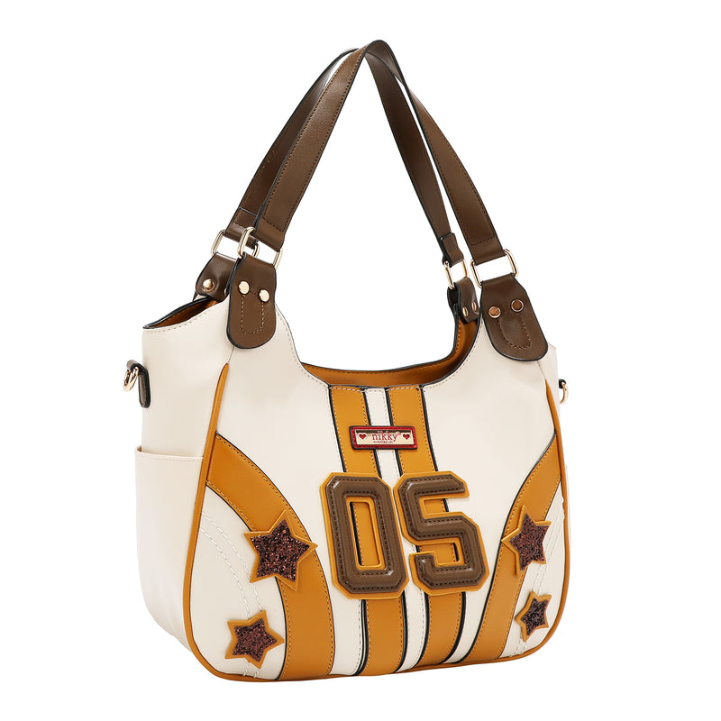 BOLSO HOBO VARSITY (BEIGE)