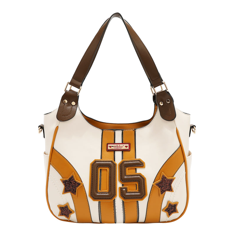 BOLSO HOBO VARSITY (BEIGE)