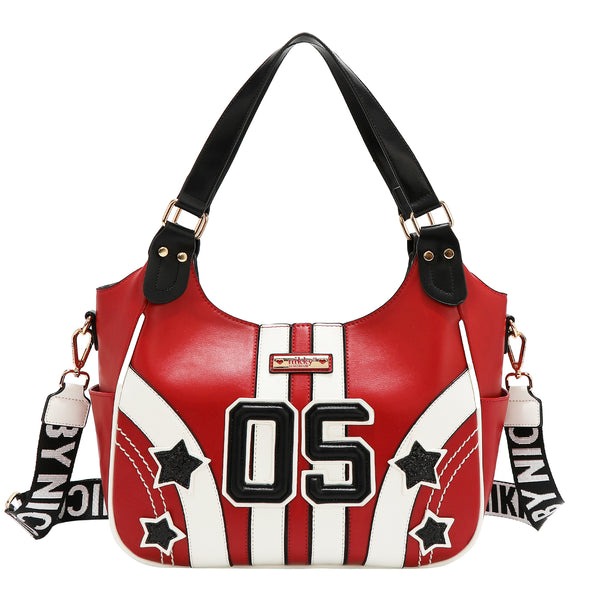 BOLSO HOBO VARSITY (ROJO)