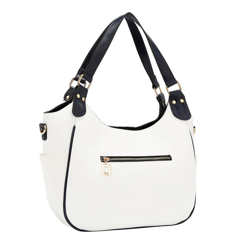 BOLSO HOBO VARSITY (BLANCO)