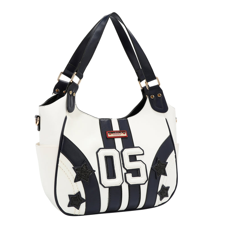 BOLSO HOBO VARSITY (BLANCO)
