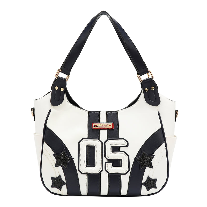 BOLSO HOBO VARSITY (BLANCO)