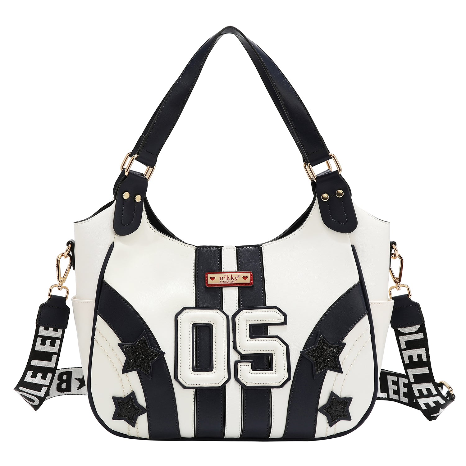 BOLSO HOBO VARSITY (BLANCO)