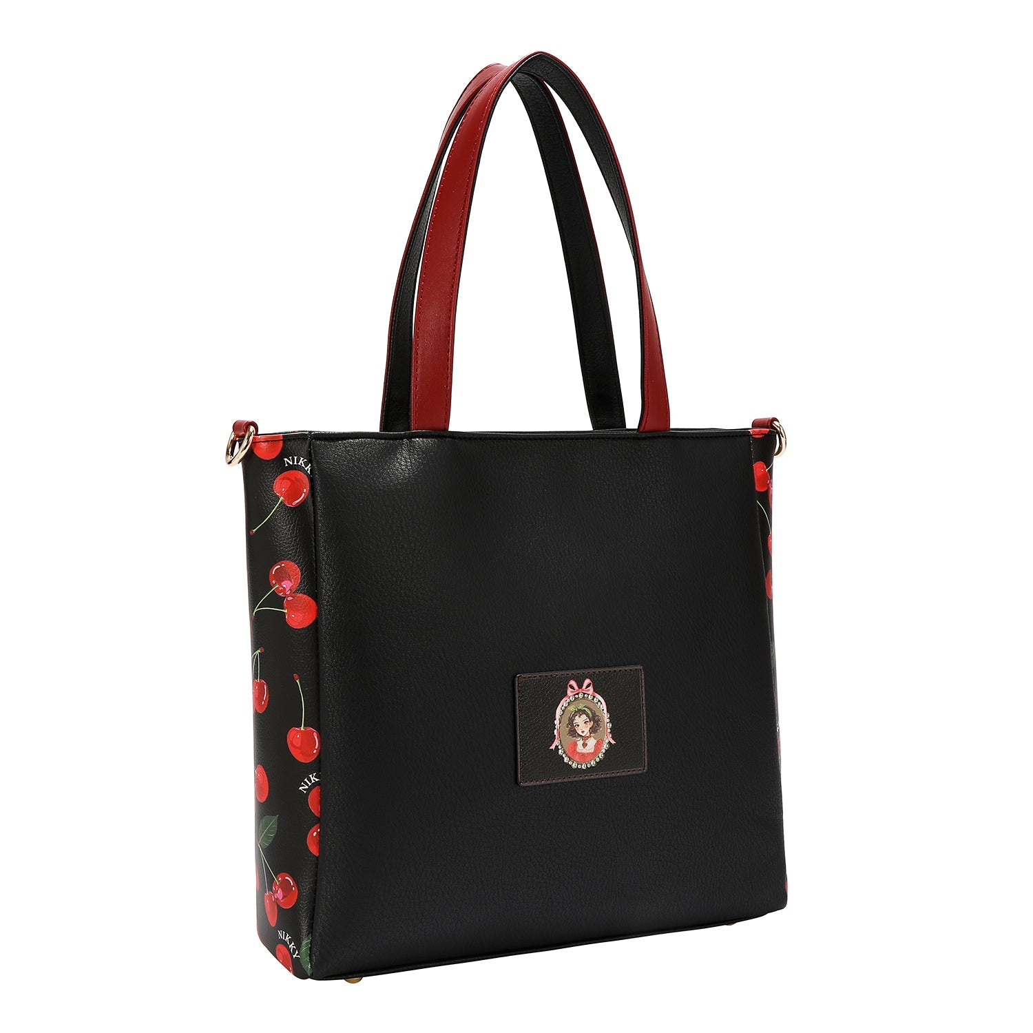 HANDBAG NK13115 (CHERRY LIPS-BLACK)