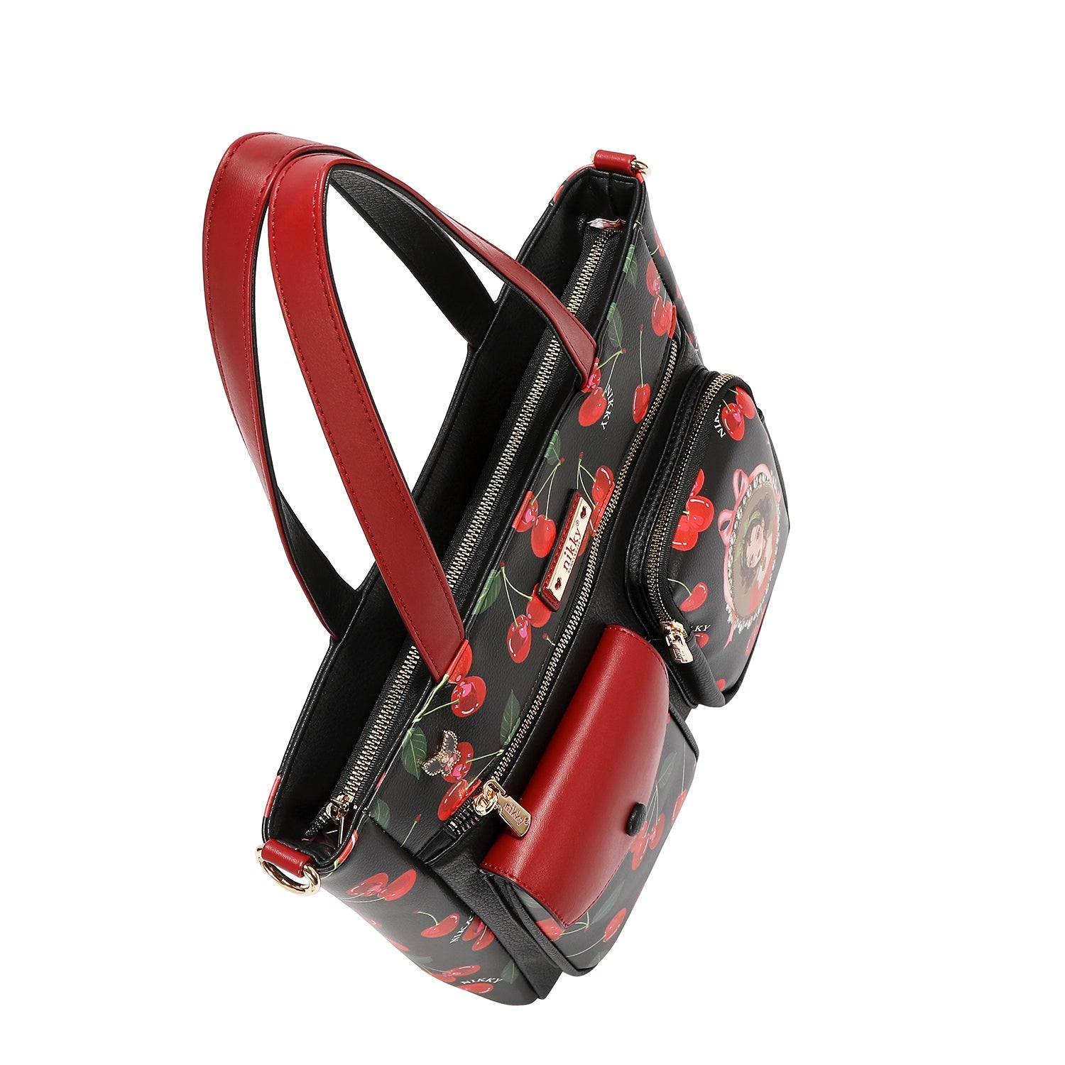 HANDBAG NK13115 (CHERRY LIPS-BLACK)